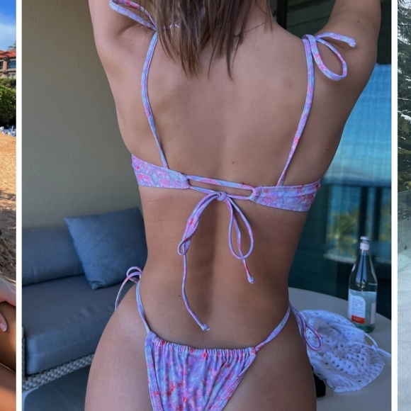 Strawberry Milk Mob Pink and Purple Tie-Dye Bikini Set - Picture 5 of 9